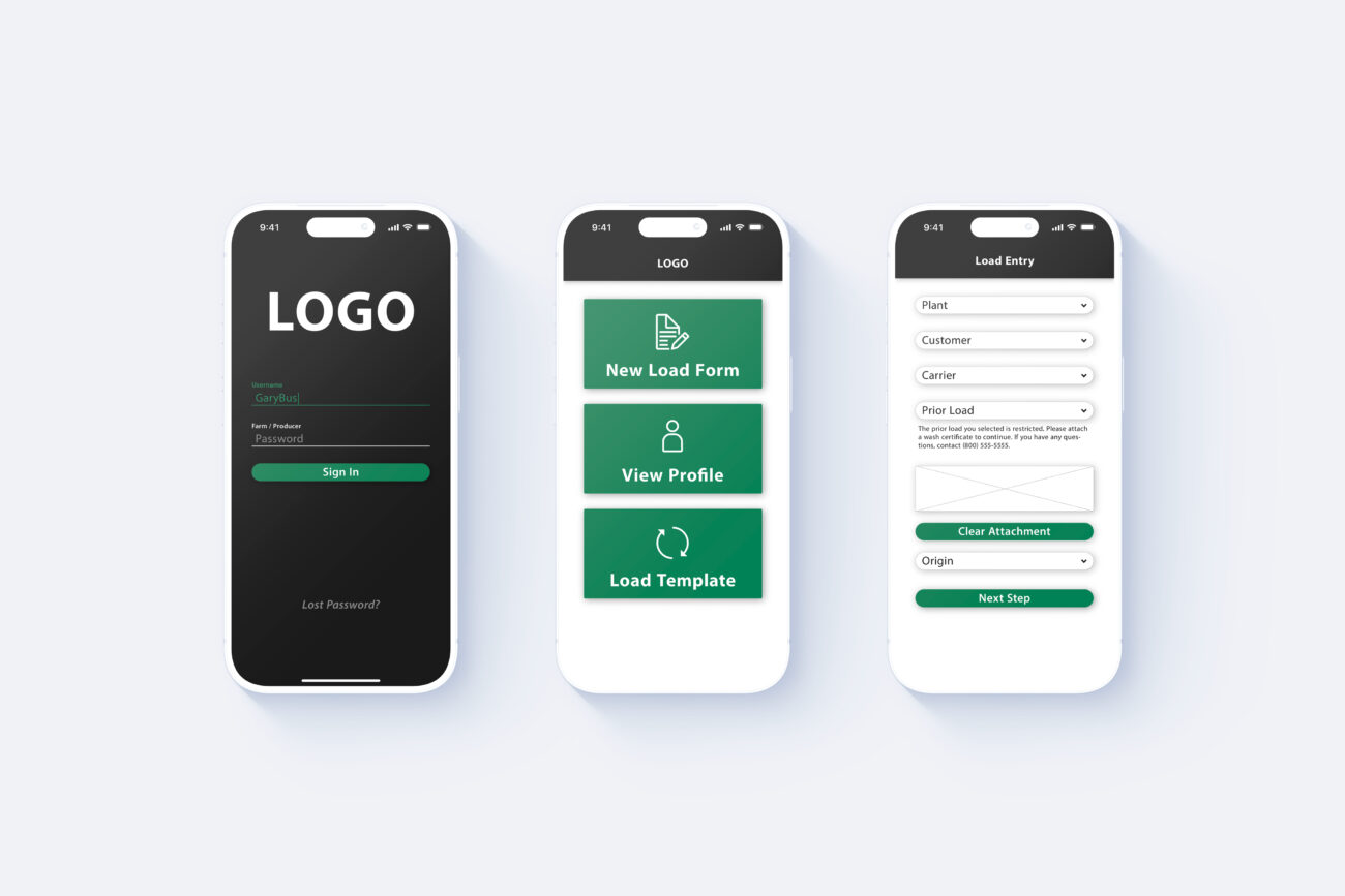 Screens for the AGP Fast Lane App